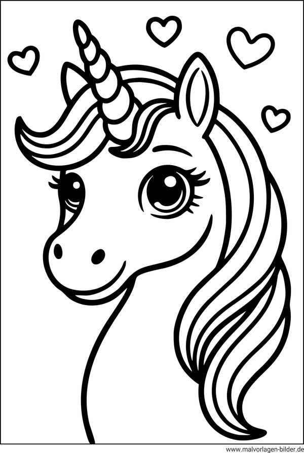 Wunderschönes Einhorn Ausmalbild