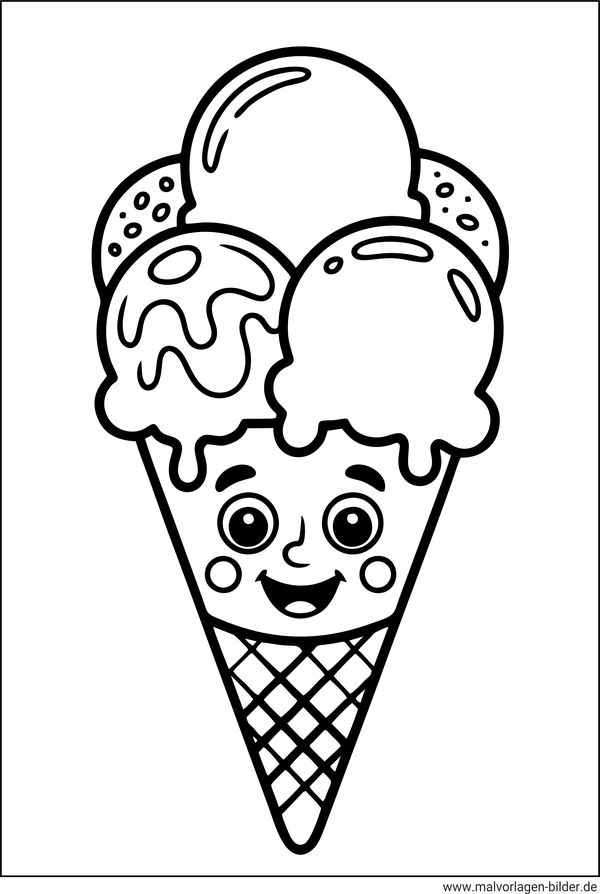 Eis mit Gesicht Malvorlage