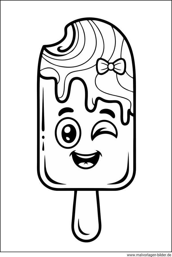 Eis mit Stiel Ausmalbild gratis drucken