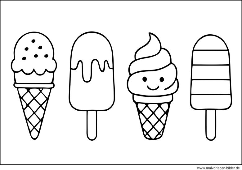 Eissorten Ausmalbild