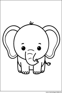 Elefant Ausmalbild ab 4 Jahren zum Ausmalen