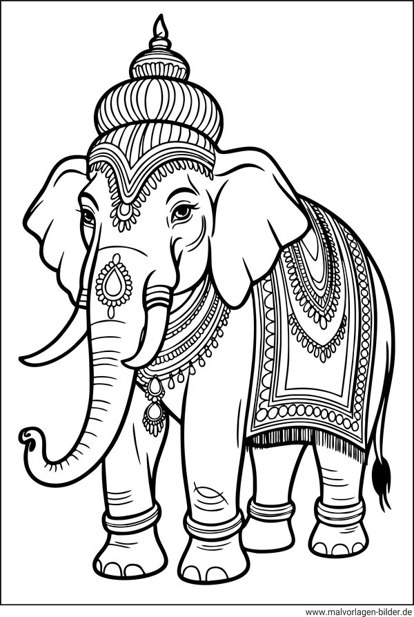 Indischer Elefant Ausmalbild