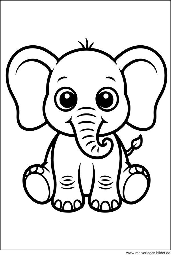 Süßer Elefant Ausmalbild