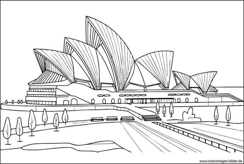 Opernhaus Sydney Australien Ausmalbild