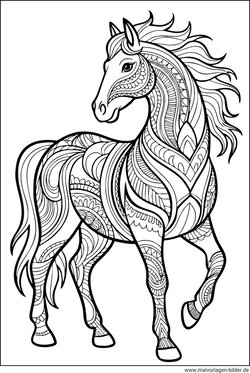 Pferd Ausmalbild für Erwachsene ausmalen