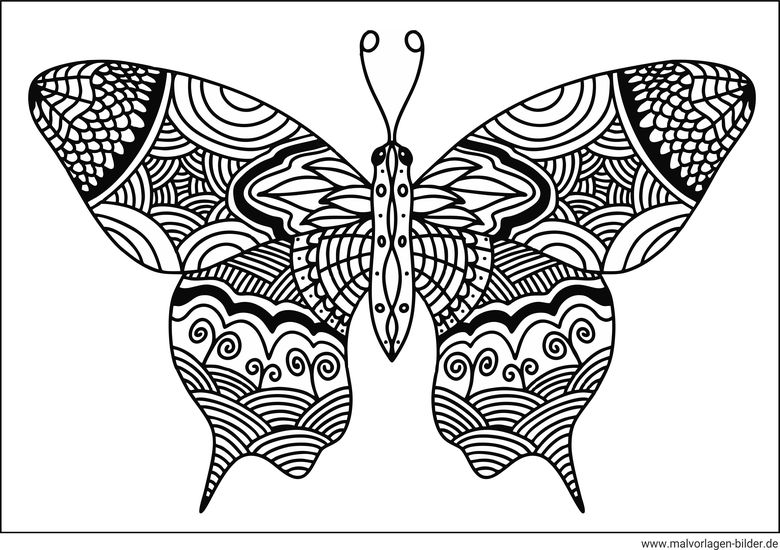 Schmetterling Mandala Ausmalbild Tiere Erwachsene