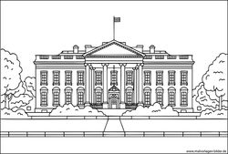 Weißes Haus USA Ausmalbild