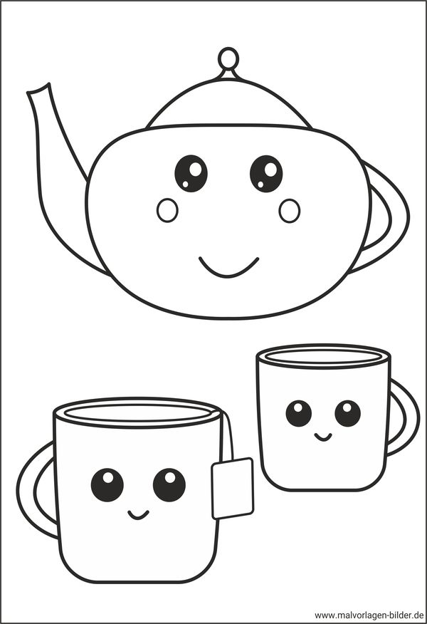Ausmalbild Teekanne