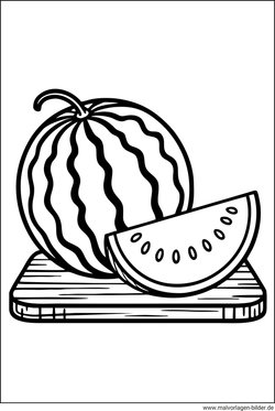 Ausmalbild Wassermelone zum Ausmalen