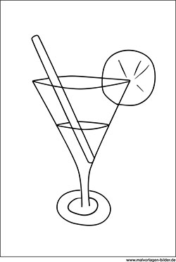 Cocktailglas Ausmalbild