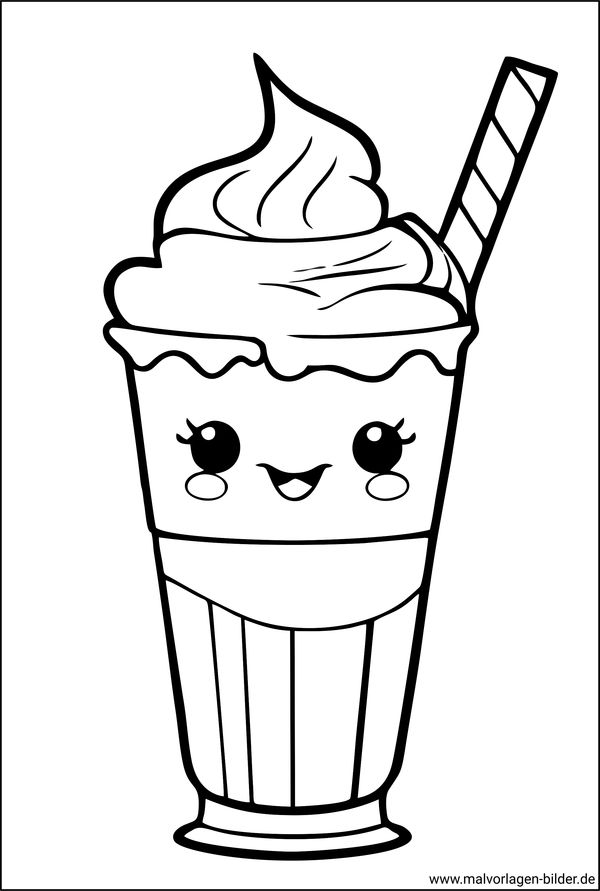 Eiskaffee Ausmalbild