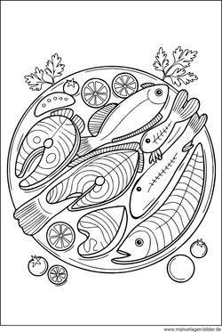 Fisch Essen Ausmalbild