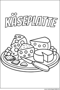 Käseplatte Ausmalbild