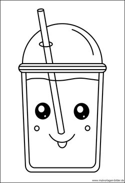 Kawaii Becher mit Strohhalm