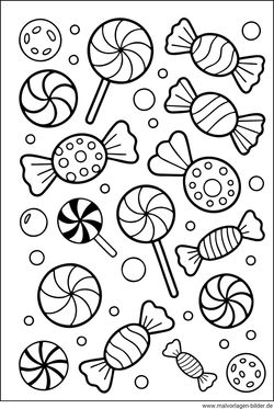 Kostenloses Ausmalbild Bonbons