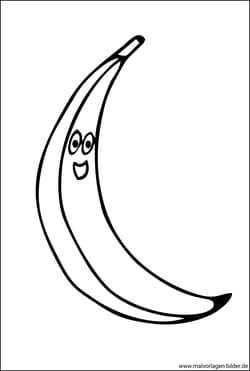 Malvorlage Banane mit Gesicht