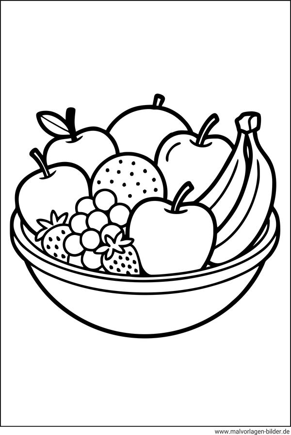Obstschale Ausmalbild