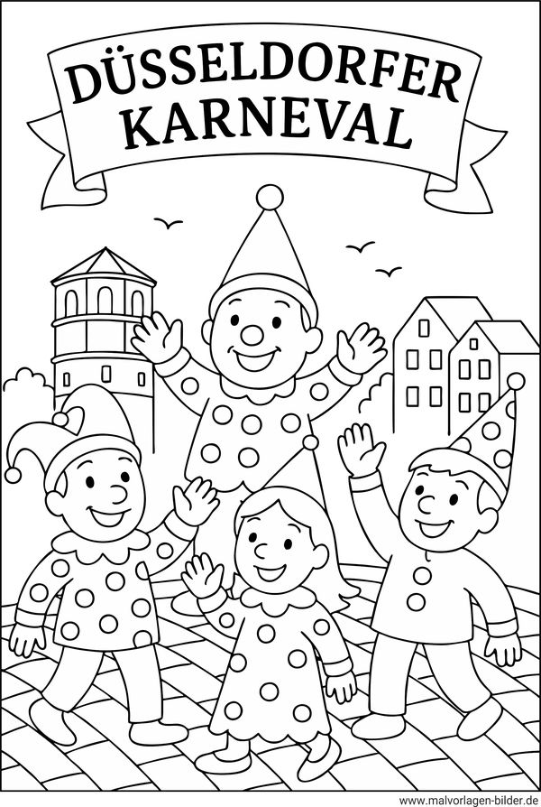 Düsseldorfer Karneval Ausmalbild
