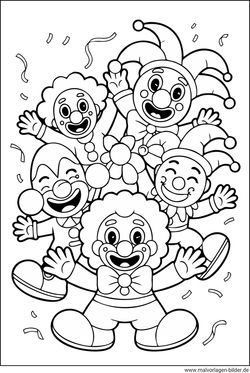 Fasching Ausmalbild gratis ausdrucken