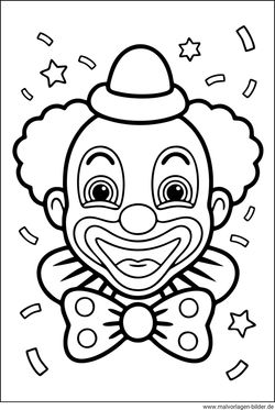 Fasching Clown zum Ausdrucken