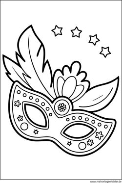Fasching Maske gratis Malbild