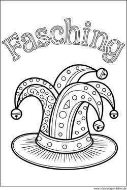 Faschingsmütze Ausmalbild