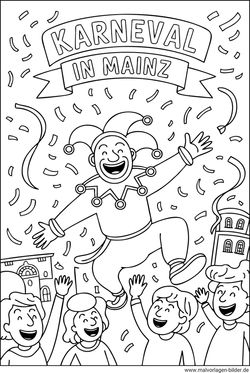 Karneval Mainz Ausmalbild mit-dem Narr