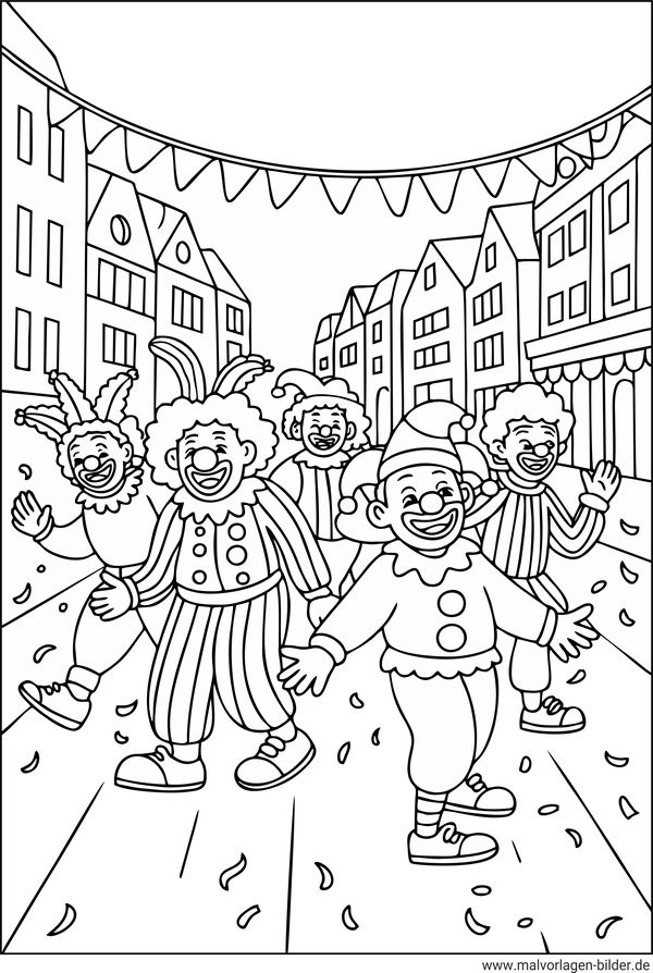 Straßenkarneval Ausmalbild