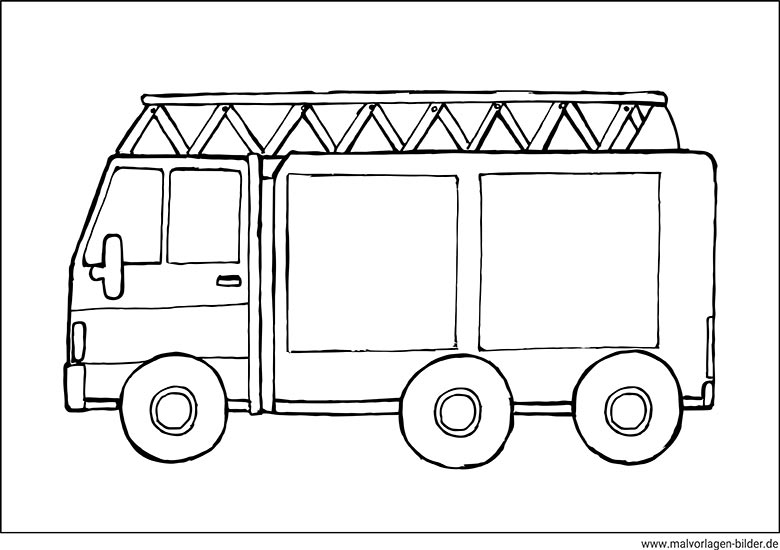 Ausmalbild Feuerwehrauto Mit Leiter