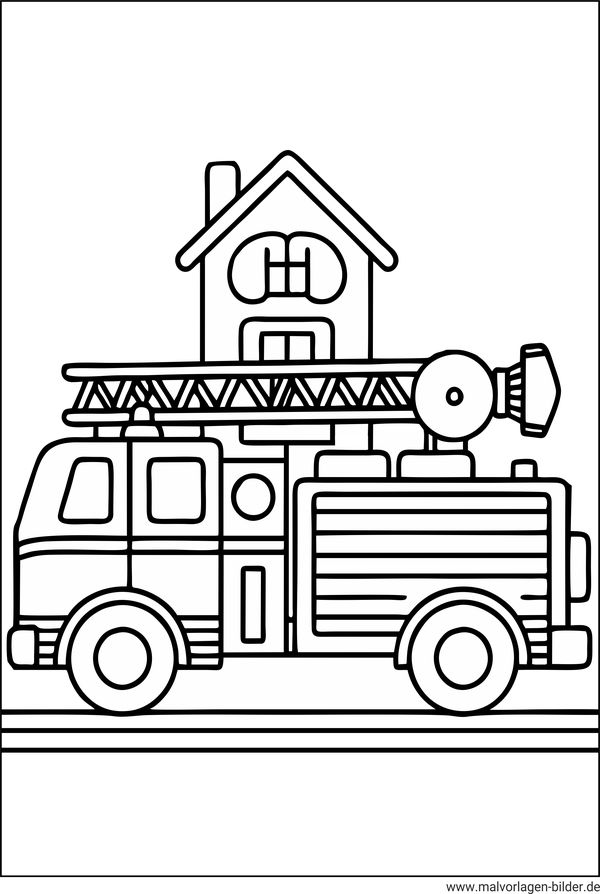 Feuerwehrauto Ausmalbild einfach