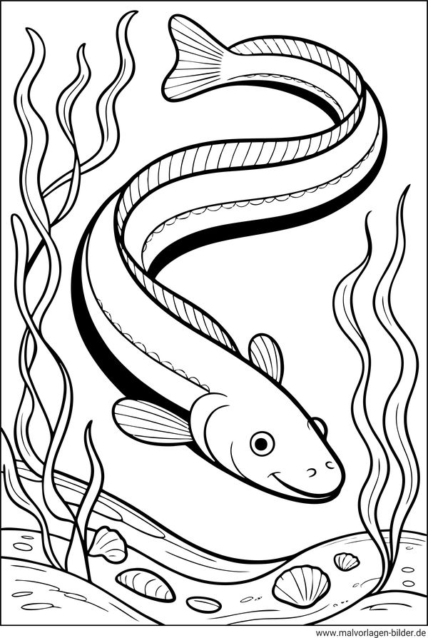 Aal Fisch Ausmalbild