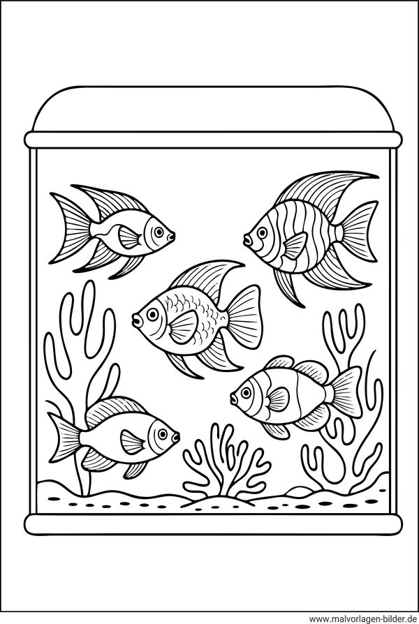 Aquarium Fische Ausmalbild