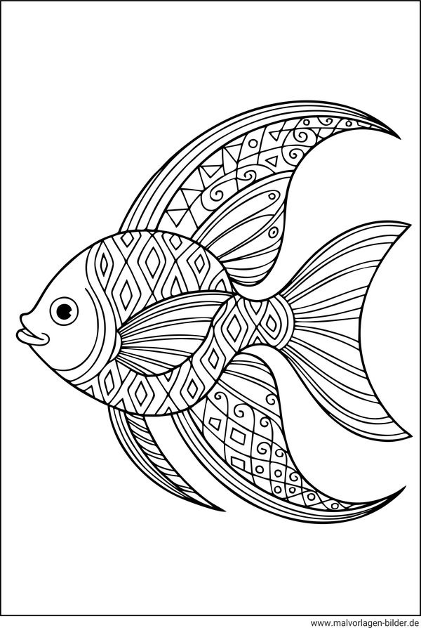 Fisch mit Muster Malvorlage Erwachsene