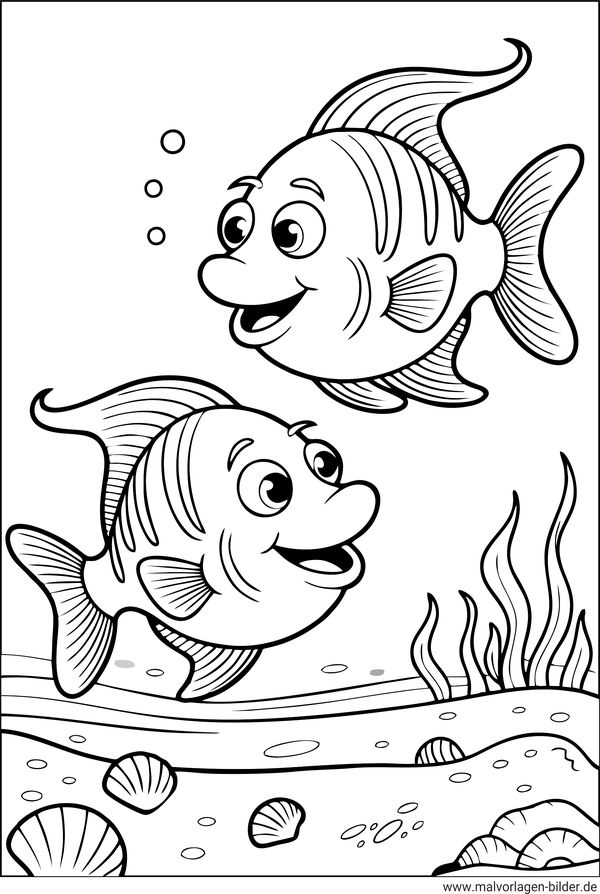 Fische Ausmalbild zum Ausdrucken