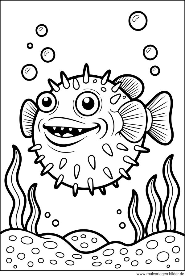 Kugelfisch Ausmalbild