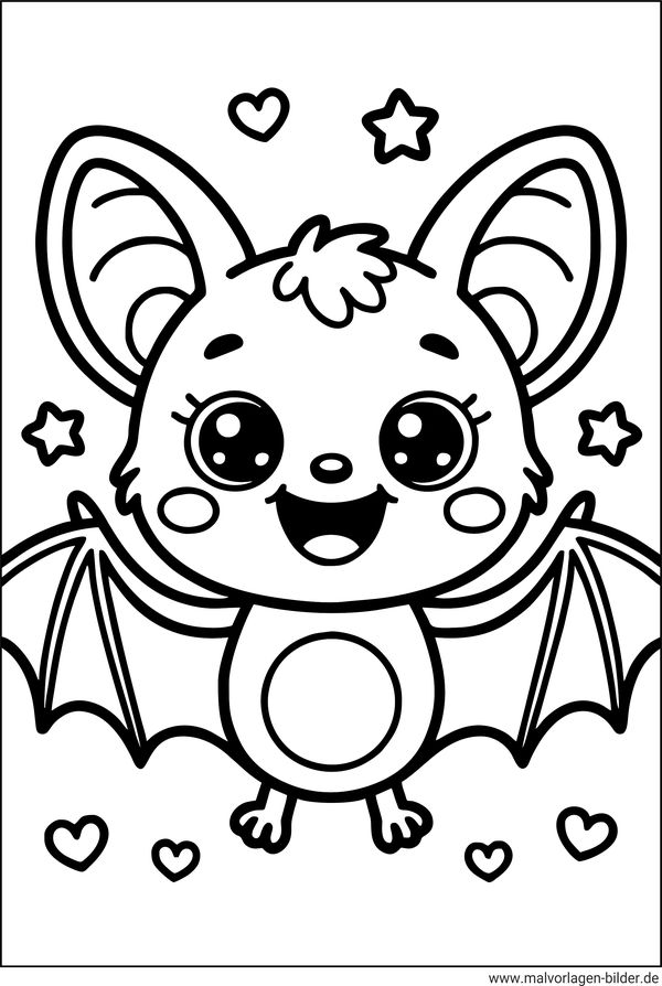 Fledermaus Ausmalbild für Kinder