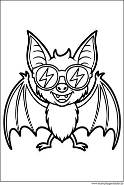 Fledermaus mit Sonnenbrille gratis Ausmalbild