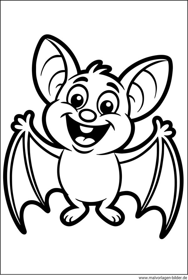 Lustige Fledermaus Comic Malvorlage