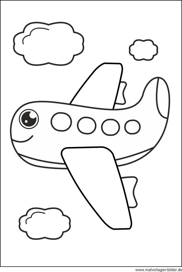 Flugzeug mit Gesicht Ausmalbild