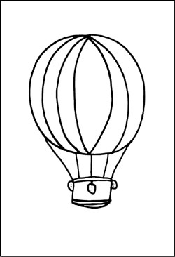 Malvorlage Heissluftballon