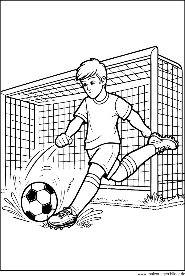 Abstoß Fußball Ausmalbild