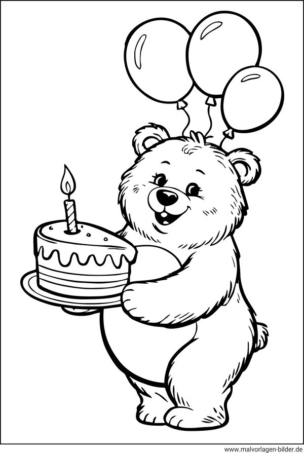 1er Geburtstag Ausmalbild