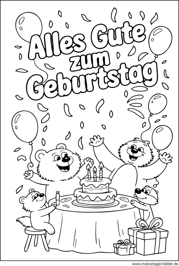 Ausmalbilder Alles gute zum Geburtstag
