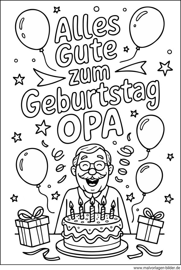 Geburtstags Ausmalbild Opa