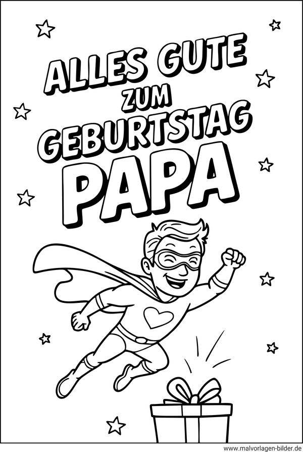 Geburtstags Ausmalbilder für Papa