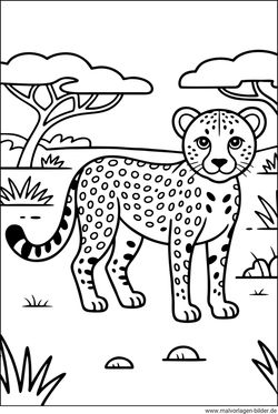 Gepard Ausmalbild ausdrucken und ausmalen