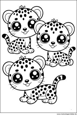 Niedliche Geparden Ausmalbild für Kinder