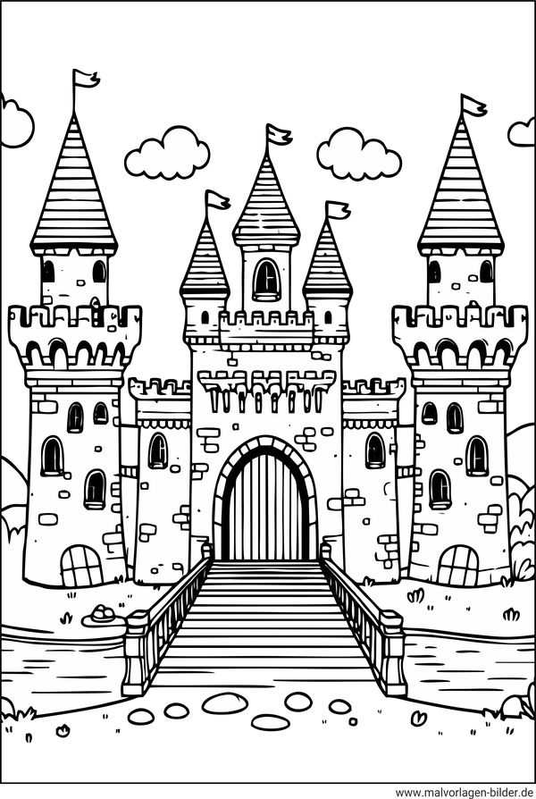 Burg Ausmalbild ausdrucken