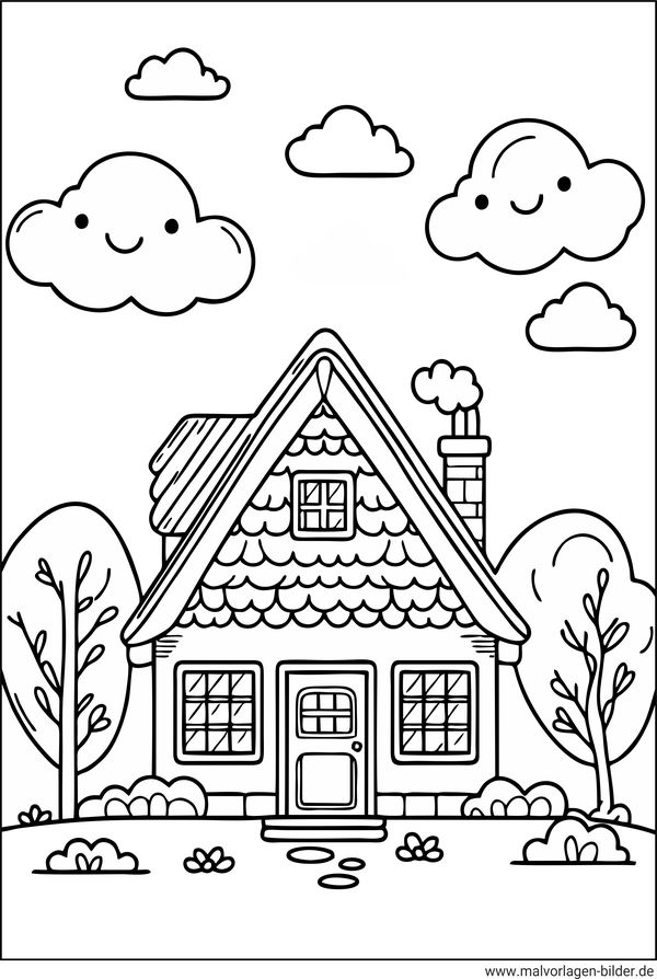 Haus Ausmalbild kostenlos