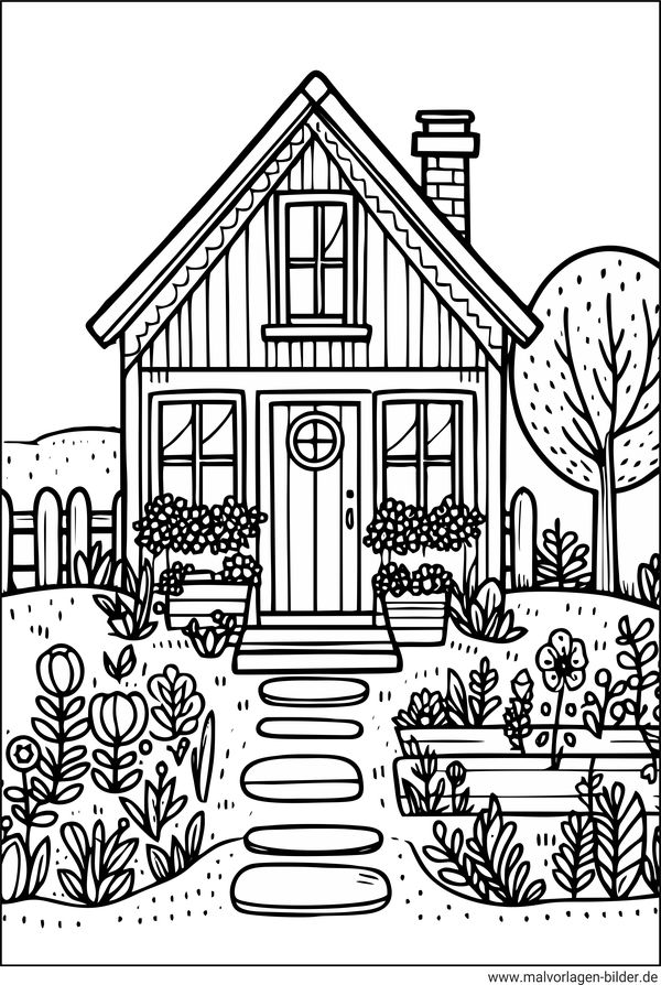 Haus und Garten Malvorlage